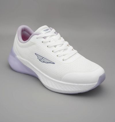 Red Tape Women's Athleisure Drift+ Sports Shoes – White & Lavender Running Sneakers with Memory Foam